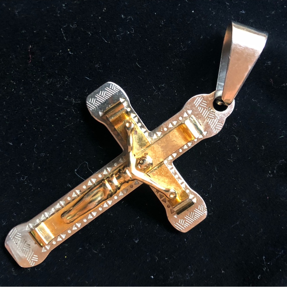 Gold and Silver Cross Pendant